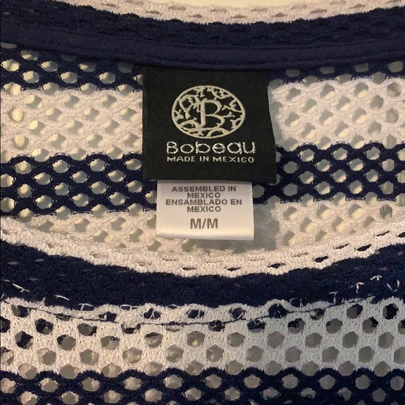 Bobeau Fishnet Striped Long Sleeve Tee - Picture 2 of 3